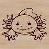 Unique Axolotl Illustration Close-up illustration of a salamander's head, specifically an axolotl, designed as vector art.