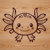 Axolotl Vector Art Design A digital illustration of a Mexican salamander, also known as an axolotl, with its distinctive head features.