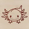 Cute Salamander Illustration A detailed vector illustration of a salamander's head, commonly known as an axolotl.