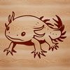 Salamander Vector Illustration A vector illustration of a salamander with feathery gills and a round head, depicted in detail.