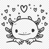 Artistic Peeking Axolotl Design - PDF