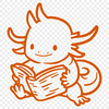 Axolotl Reading A Book