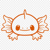 Axolotl Vector Drawing In SVG, PNG, PDF And DXF Formats