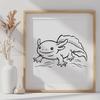 Axolotl Printable Artwork In SVG, PNG, PDF And DXF Formats