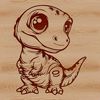 A small, prehistoric dinosaur in a simplified design.