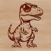 Cool T-Rex Vector Art A cartoon T-Rex dinosaur wearing sunglasses, depicted in a stylized vector format.