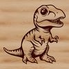 Prehistoric baby dino illustration, suitable for cutting machines like Cricut or laser cutters.