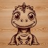 A prehistoric baby dinosaur illustration, suitable for clip art or vector design.