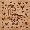 Cute Prehistoric Pal Designs A cute baby dinosaur design featuring heart symbols, suitable for crafting and DIY projects.
