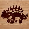 A vector graphic representation of a small dinosaur from the ancient era.