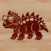 Cute Prehistoric Dino Character A prehistoric baby dinosaur wearing glasses, depicted in a simple vector style.