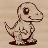Young T Rex Dinosaur Illustration A young Tyrannosaurus Rex dinosaur from the prehistoric era.