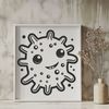 Microscopic Cell Structure A detailed illustration of a bacterium with cell membrane and cytoplasm.