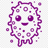 Microscopic Vector Art Design Illustration of a single bacterial cell with simple shapes, suitable for vector graphics and digital design projects.