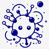Vector Bacterium Graphic Design Element Microscopic illustration of a single bacterium cell with detailed cellular structure.