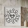 Single Cell Microorganism Illustration A vector illustration of a single cell bacterium with distinct features.
