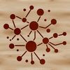 A detailed illustration of a single bacterium with distinctive cell structure.