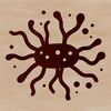 A detailed illustration of a single bacterium with its characteristic shape and features.