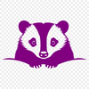 A small to medium-sized carnivorous mammal with distinctive white stripes on its face, often found in woodland areas.