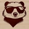 A wild animal badger wearing sunglasses in a vector design format.