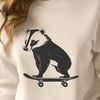 Striped Badger Illustration A vector illustration of a badger, a wild animal with distinctive white stripes on its face.