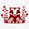 An illustration of a badger in its natural environment.