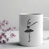 Pointe Shoe Beauty Icon A ballet dancer in a tutu and pointe shoes standing on one leg.