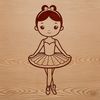Whimsical Ballet Dancer A young ballet dancer in a tutu, standing en pointe on one leg.