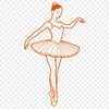 Beautiful Ballroom Dancer A young ballerina in a tutu standing on one leg, poised for a leap.