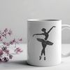 Dancing Ballerina Illustration A digital illustration of a ballerina in a dancing pose, suitable for use in various design projects.