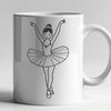 A delicate illustration of a ballerina in mid-pirouette, suitable for digital crafting projects.