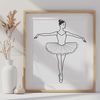 Girly Dancer Silhouette A young ballerina in a tutu standing en pointe on one leg, with a subtle background to enhance the dancer's figure.
