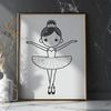 Dance-Inspired Vector Clip Art A young ballerina in a tutu pose, suitable for various design projects.