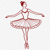 Dancer in Tutu Illustration A young ballerina in a tutu, posed in a dancing position.
