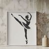 Free Vector Art of a Beautiful Ballerina A young ballet dancer in a classic pose, depicted as a vector graphic.