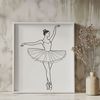 Elegant Ballerina Dance Pose Illustration of a ballerina in a ballet pose, vector graphic designed for various digital uses.