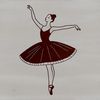 A stylized vector illustration of a ballerina in a classical ballet pose.