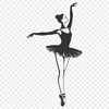 A delicate illustration of a ballerina in a classical ballet pose.