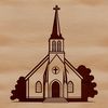 A detailed SVG rendering of a classic Baptist church architecture for various creative projects.