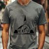 Simple Baptist Church Design A simple illustration of a Baptist church building with a steeple and ornate details.