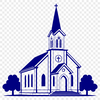 Traditional Baptist Church Building SVG Icon A simple vector illustration of a traditional Baptist church building.