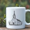 Free SVG Church Building Clipart A simple outline design of a Baptist church building, suitable for vector art and graphic design projects.