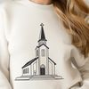 Free SVG Clip Art of a Baptist Church SVG illustration of a traditional Baptist church building with a steepled roof and ornate details.