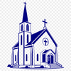 Baptist House of Worship SVG Design A traditional Baptist church building with a prominent steeple.