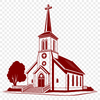 Faithful Sanctuary A detailed illustration of a Baptist church building, suitable for vector graphics.
