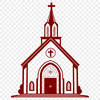 Free SVG Clip Art Church Building A simple illustration of a Baptist church building, suitable for vector design and commercial use.