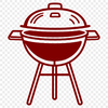 Sizzling Summer BBQ A digital illustration of a barbecue grill with various food items placed on top.