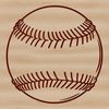 Vector Baseball Design Clip Art A stylized illustration of a baseball, suitable for digital designs and crafting projects.