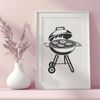 Backyard Cookout Graphic Vector Art A graphical representation of a backyard barbecue setup with various food items.