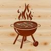 Backyard Grill Illustration A detailed illustration of a backyard grill for graphic design purposes.